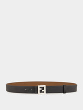 Fendi Black and Dark Brown FF Reversible Leather Belt