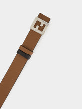 Fendi Black and Dark Brown FF Reversible Leather Belt