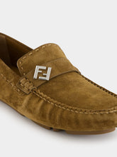 Fendi Brown Suede FF Driving Loafers