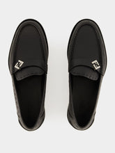 Fendi Black FF Metal Selleria Loafers