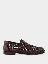Fendi Brown Braided Leather FF Loafers