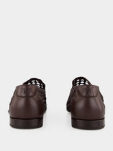 Fendi Brown Braided Leather FF Loafers