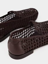 Fendi Brown Braided Leather FF Loafers