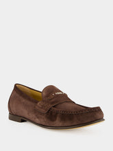 Fendi Dark Brown Suede Scrunch Loafers