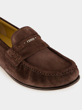 Fendi Dark Brown Suede Scrunch Loafers
