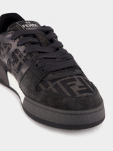 Fendi Black FF Jacquard and Suede Match Sneakers