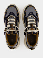 Fendi Grey Technical Fabric and Dark Blue Suede Force Trainers