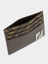 Brown FF Squared Card Holder | PDP - Fashion Clinic