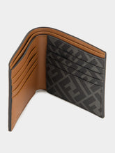 Fendi Brown Leather Bi-Fold Wallet with FF Canvas & FF Squared