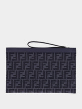 Fendi Blue FF Jacquard Medium-Sized Flat Pouch
