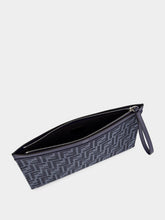Fendi Blue FF Jacquard Medium-Sized Flat Pouch