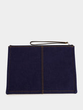 Fendi Dark Blue Denim FF Medium Flat Pouch