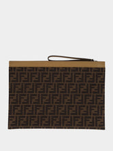 Fendi Brown FF Jacquard Medium Flat Pouch