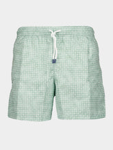 Fedeli Green Bottoni Pattern Swim Trunks