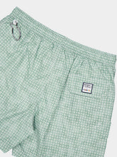 Fedeli Green Bottoni Pattern Swim Trunks
