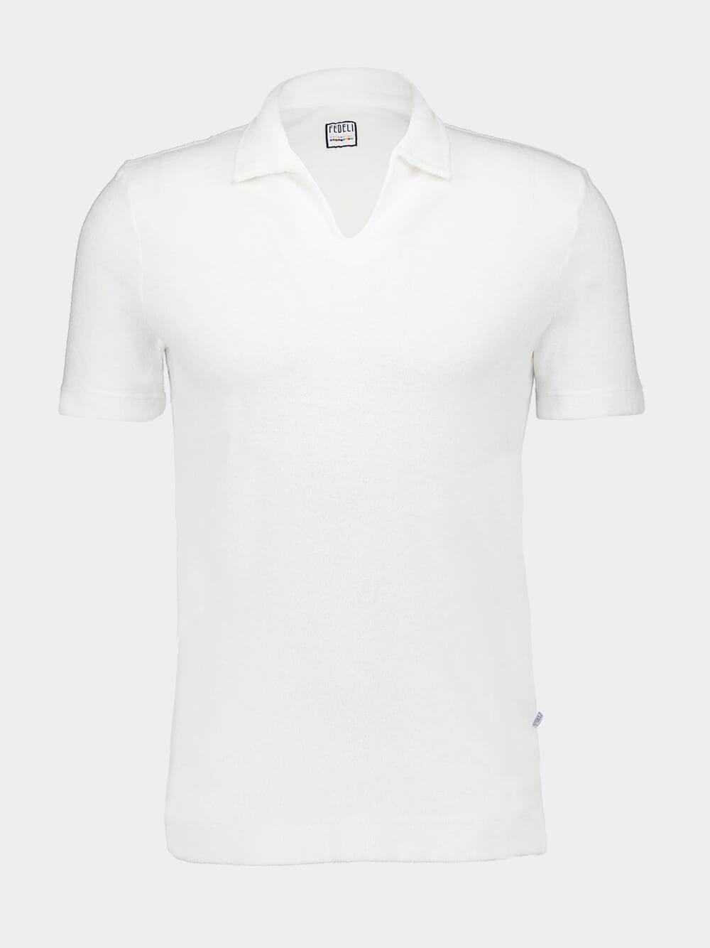 Peter Mm. Terry Light Dusty White Polo Shirt