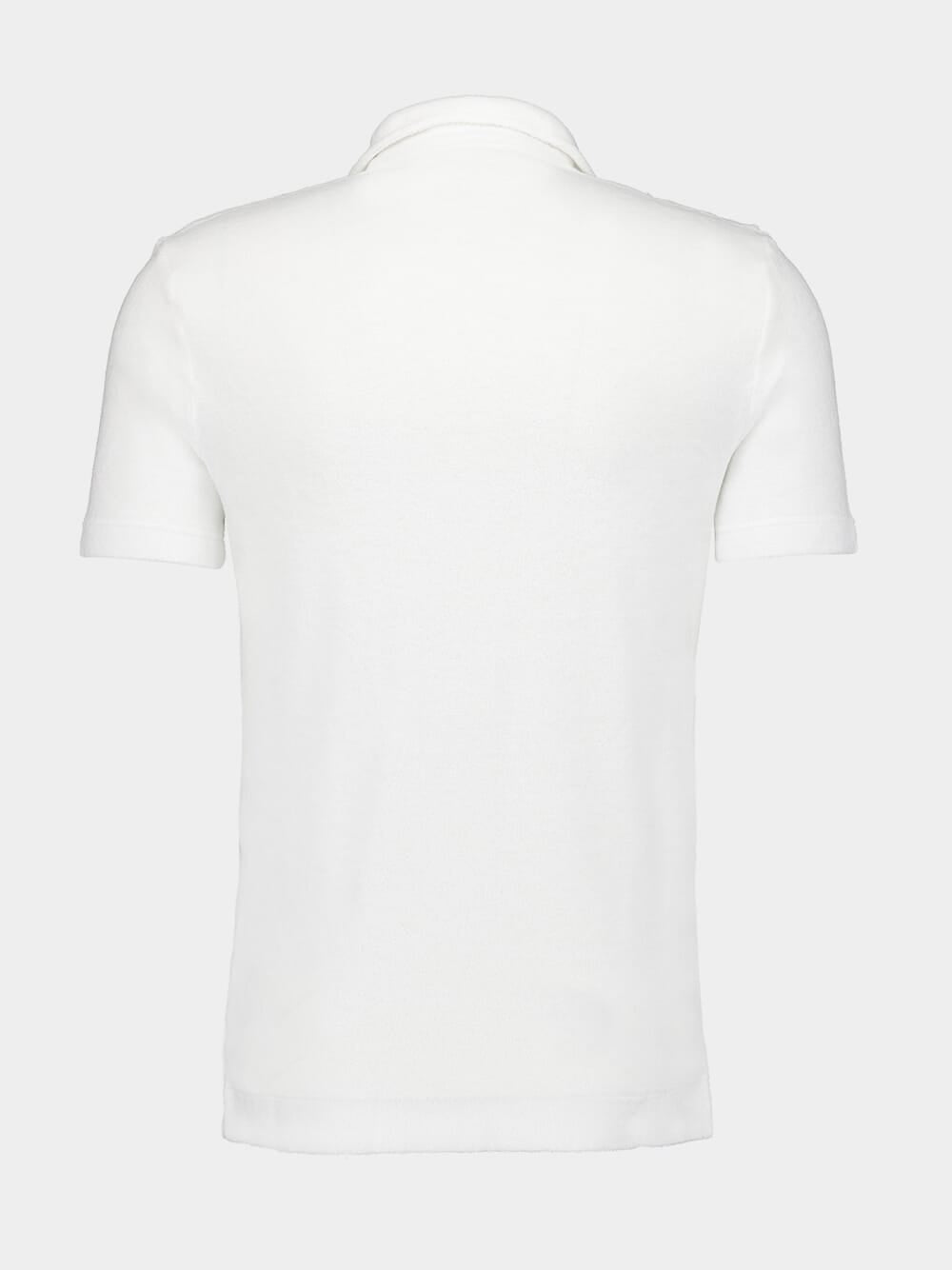 Peter Mm. Terry Light Dusty White Polo Shirt