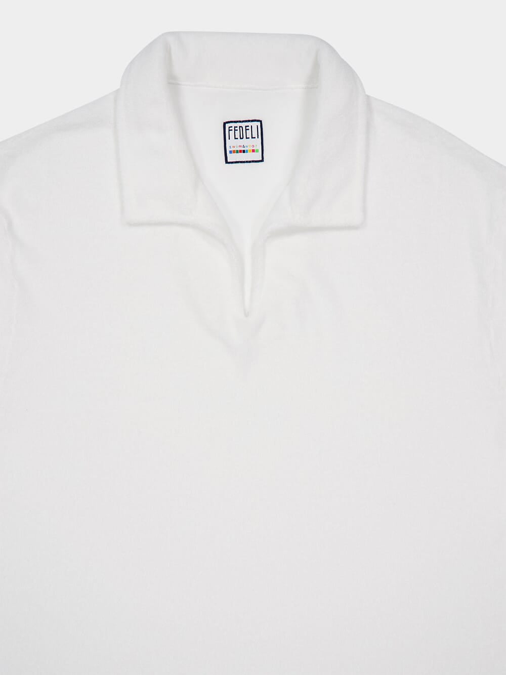 Peter Mm. Terry Light Dusty White Polo Shirt