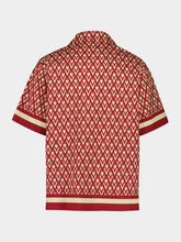 Valentino Garavani Red and Cream Cotton Shirt with Toute la V Print