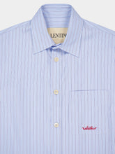 Valentino Garavani Sky Blue Cotton Shirt with Embroidery