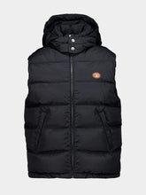 Black Hooded Down Vest with Vlogo