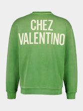 Valentino Garavani Laurel Green Cotton Sweatshirt with Panther Print