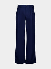 Valentino Garavani Blue VLogo Straight Fit Cotton Pants