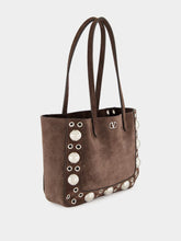 Valentino Garavani Brown Nellcôte Mini Suede Shopping Bag