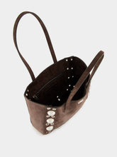 Valentino Garavani Brown Nellcôte Mini Suede Shopping Bag