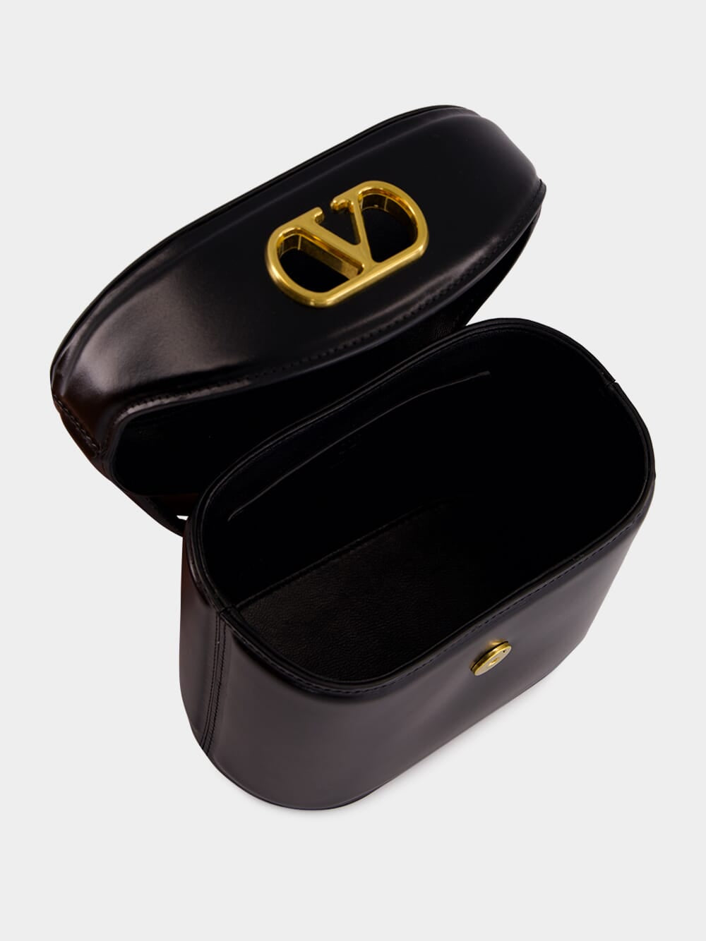 Valentino Garavani Black Shiny Leather Vanity Bag | Fashion Clinic