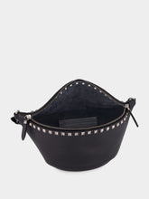 Valentino Garavani Black Rockstud Leather Belt Bag