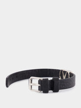 Valentino Garavani Black Leather VLogo Bracelet