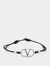 Valentino Garavani Black VLogo Cord Bracelet