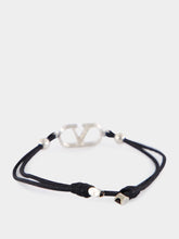 Valentino Garavani Black VLogo Cord Bracelet
