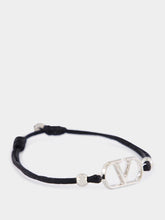 Valentino Garavani Black VLogo Cord Bracelet