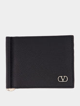 Valentino Garavani Black Grain Leather Bifold Wallet