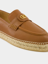 Valentino Garavani Brown Leather Palm Avenue Espadrilles