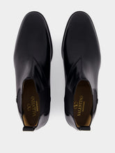 Valentino Garavani Black Calfskin Chelsea Ankle Boots