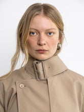 Courrèges Beige Cropped Trench Coat with Buckle