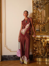 La DoubleJ Kells Swirl Burgundy Silk Palazzo Trousers