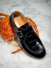 Marni Black Croc-Effect Leather Loafers