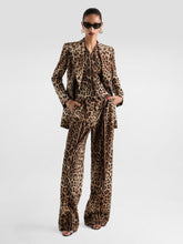 Dolce & Gabbana Leopard Print Wool Wide-Leg Trousers