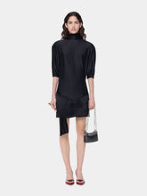 Rabanne Black Ruched Turtleneck Mini Dress