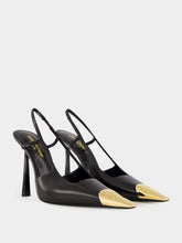 Saint Laurent Black Jeanne Slingback Pumps in Smooth Leather