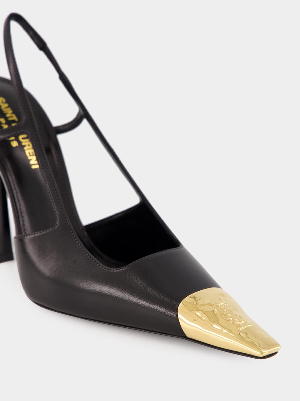 Black Jeanne Slingback Pumps in Smooth Leather