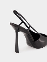Saint Laurent Black Jeanne Slingback Pumps in Smooth Leather