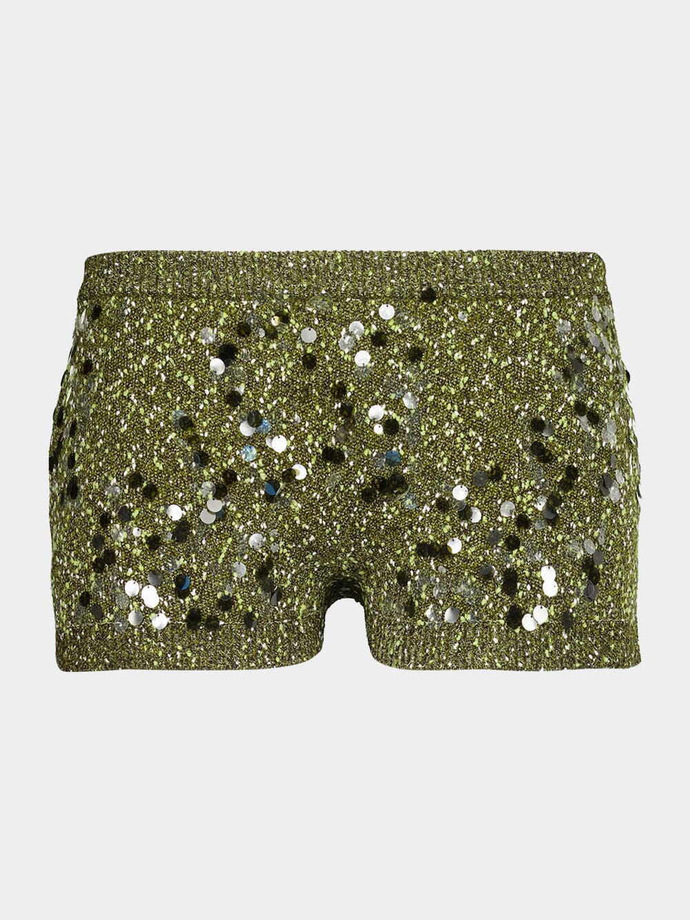 Dark Green Tweed Blend Shorts