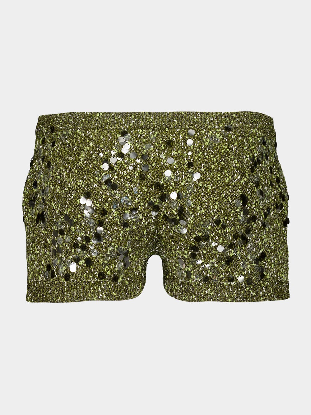 Dark Green Tweed Blend Shorts