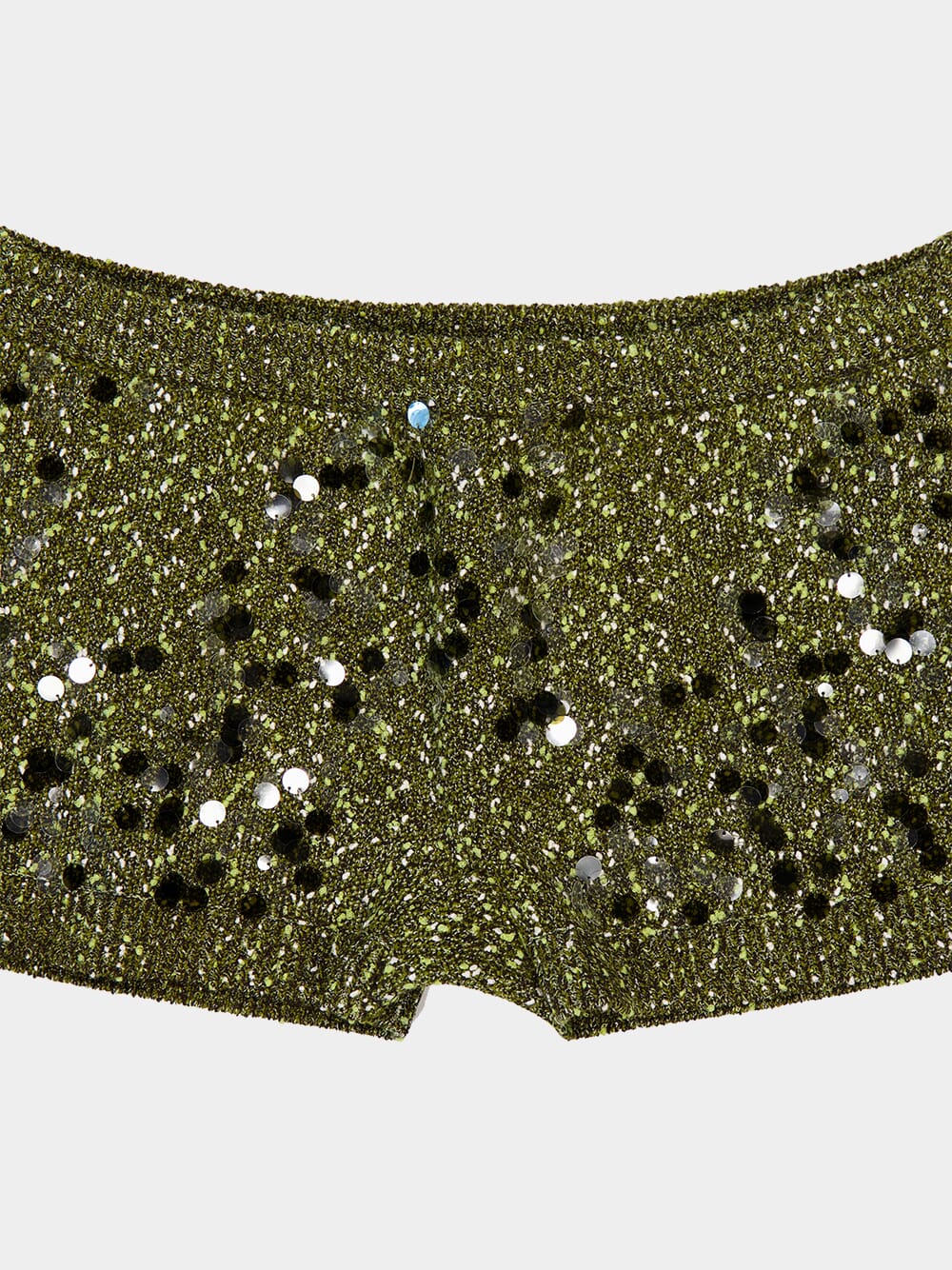 Dark Green Tweed Blend Shorts