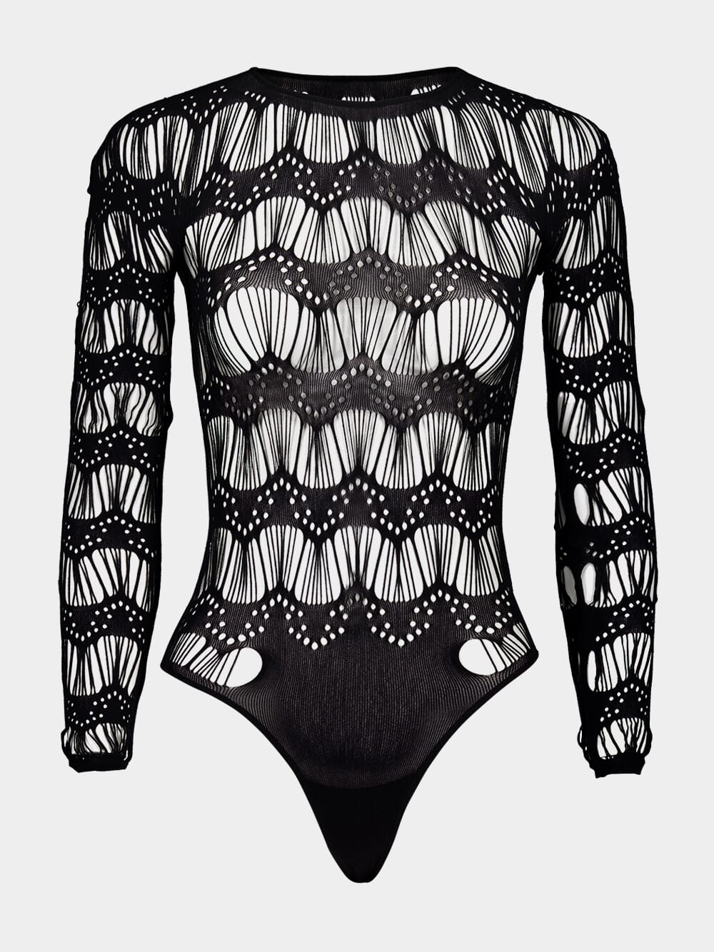 Black Ladder-Knit Bodysuit